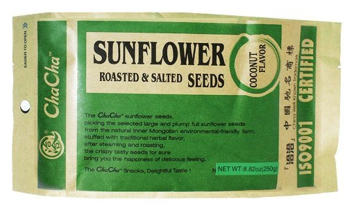 ChaCha Sunflower Roasted and Salted Seeds (Coconut Flavor) 18bags one case