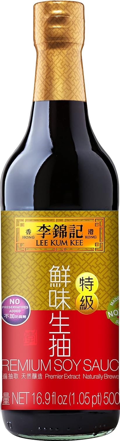 Lee Kum Kee Premium Light Soy Sauce, 16.9-Ounce + Lee Kum Kee Premium Dark Soy Sauce - 16.9 fl. Ounce + One NineChef Spoon