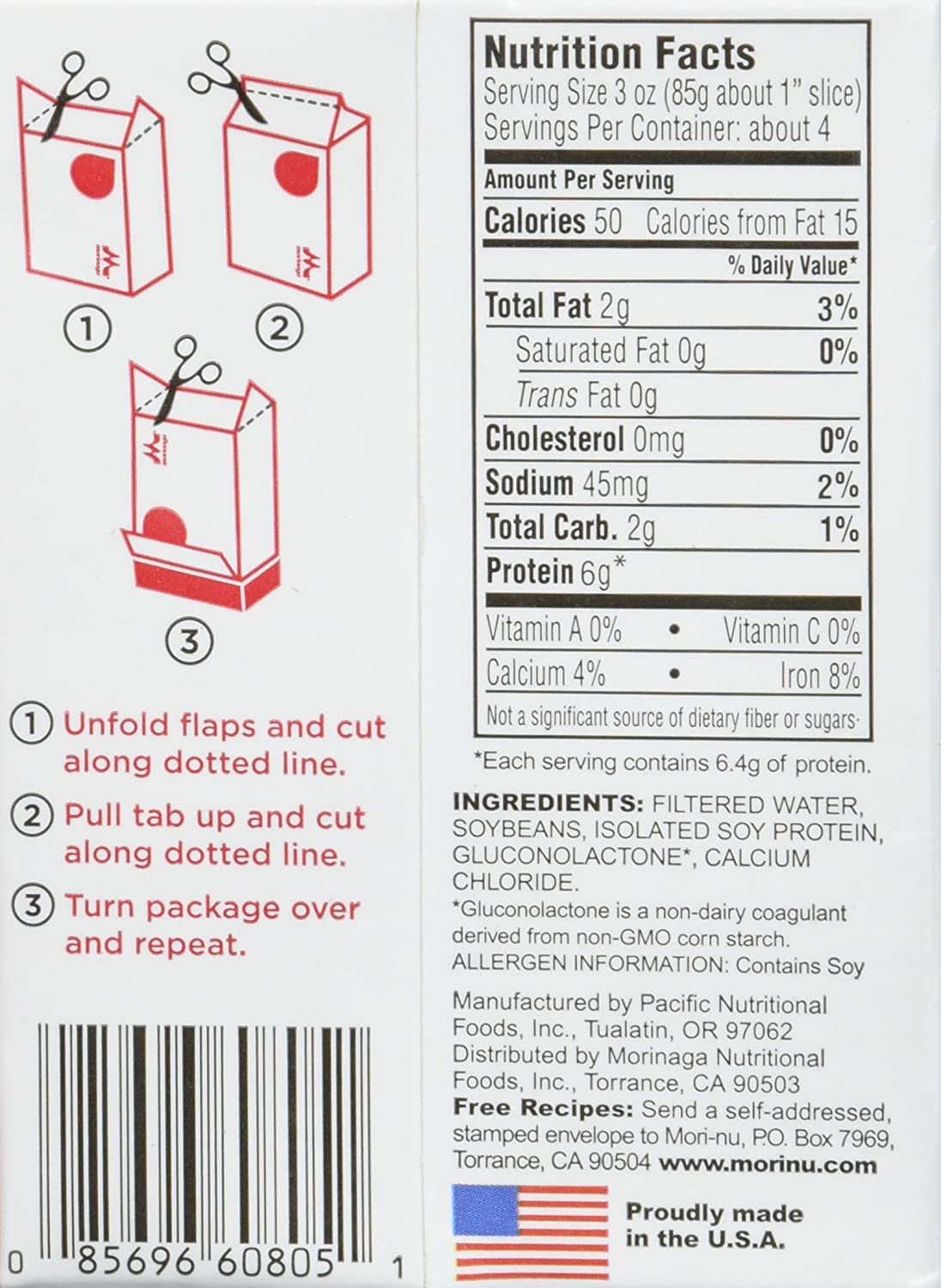 Mori-Nu Silken Tofu Extra Firm, Velvety Smooth and Creamy, Low Fat, Gluten-Free, Dairy-Free, Vegan, Made with Non-GMO soybeans, KSA Kosher Parve, Shelf-Stable, Plant protein, 10.9 oz x 12 Packs