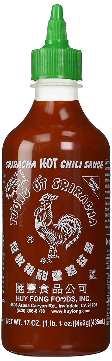 Huy Fong Foods Sriracha HOT Chili Sauce (Pack of 2) 17 oz Size