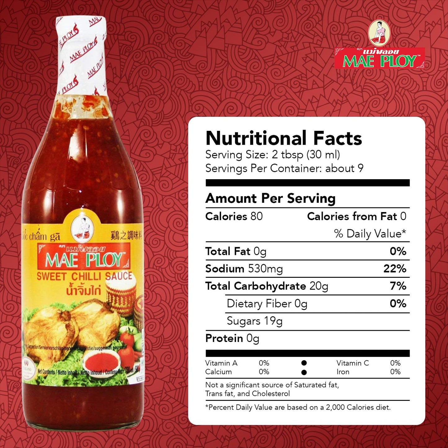 MAE PLOY SWEET CHILI SAUCE, 32 oz (Pack of 2)