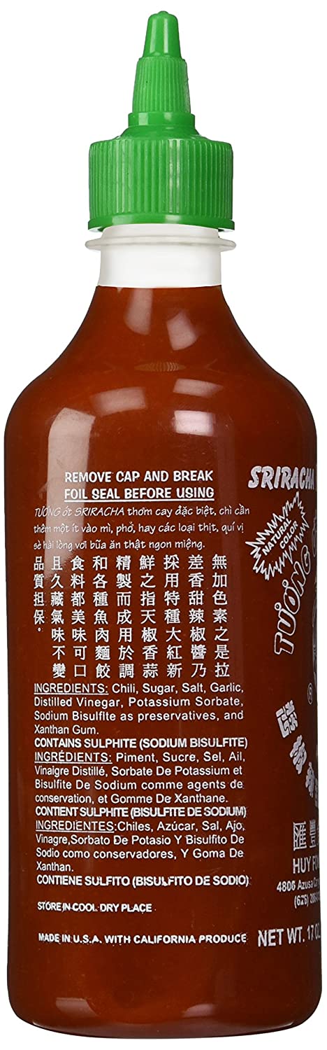 Huy Fong Foods Sriracha HOT Chili Sauce (Pack of 2) 17 oz Size