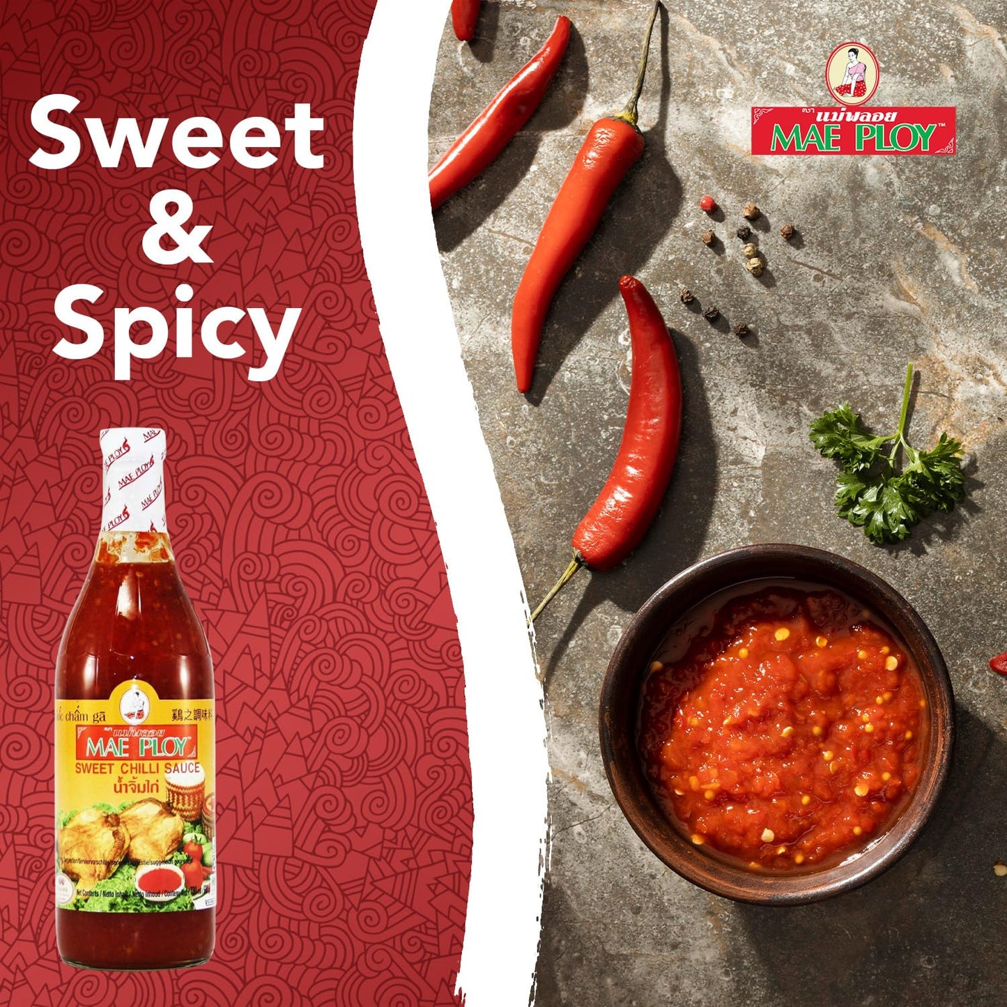 MAE PLOY SWEET CHILI SAUCE, 32 oz (Pack of 2)