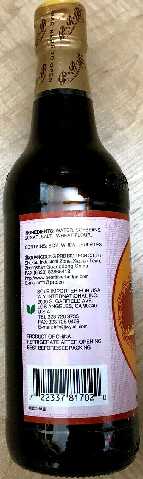 Soy Sauce, Pearl River Bridge Superior Dark ,16.9-Ounce Plastic Bottles