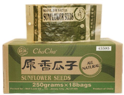 ChaCha Roasted Sunflower Seeds (Natural Flavor, Pack of 18, One Case)