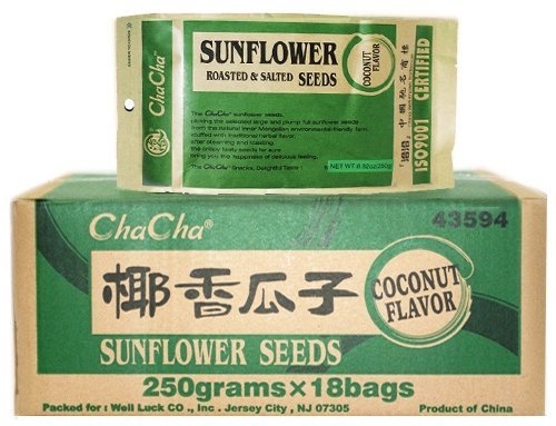 ChaCha Sunflower Roasted and Salted Seeds (Coconut Flavor) 18bags one case