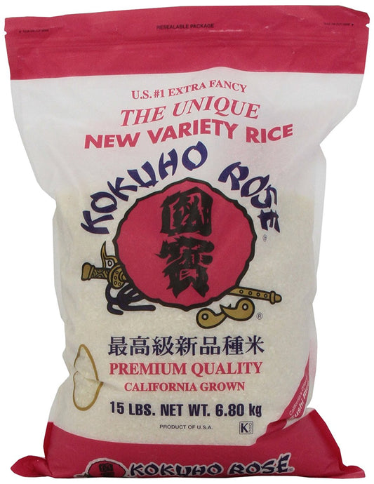 Kokuho Rose Rice, 15-Pound  Amazon B0074L3QZ4