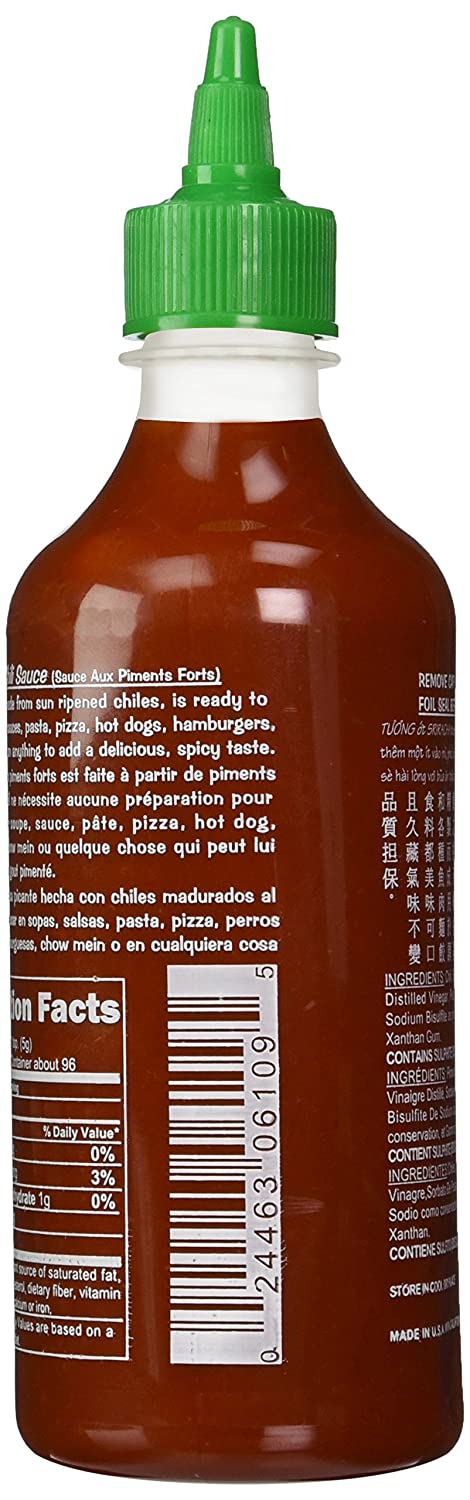 Huy Fong Foods Sriracha HOT Chili Sauce (Pack of 2) 17 oz Size