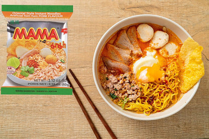 MAMA Ramen Style Instant Oriental Noodles Variety 30 Pack, Chicken, Duck, Tom Yum Pork Flavors