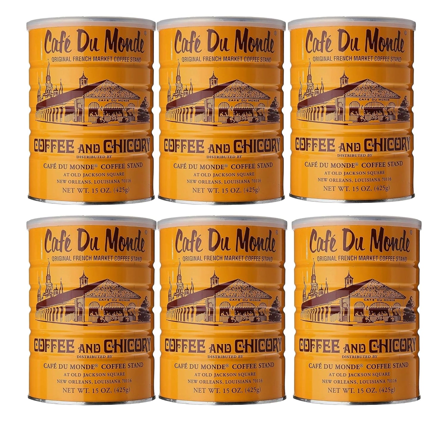 Cafe Du Monde 半打罐装（6 罐）Coffee Du Monde - 15 盎司罐装