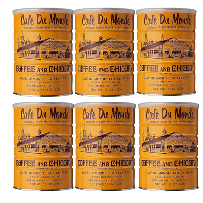 Cafe Du Monde 半打罐装（6 罐）Coffee Du Monde - 15 盎司罐装